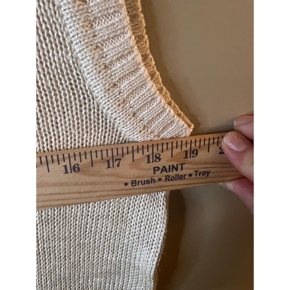 Jaeger Womens Beige Sleeveless Knit Crewneck Sweater Vest Medium Silk Blend - Picture 8 of 8